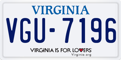 VA license plate VGU7196