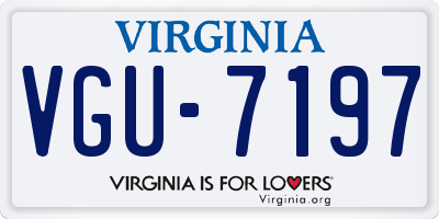 VA license plate VGU7197