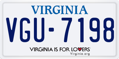 VA license plate VGU7198