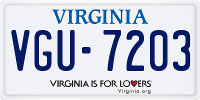 VA license plate VGU7203