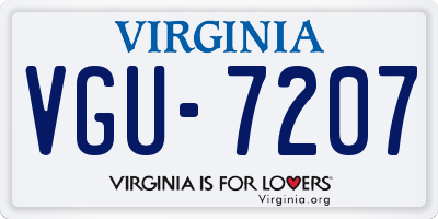 VA license plate VGU7207