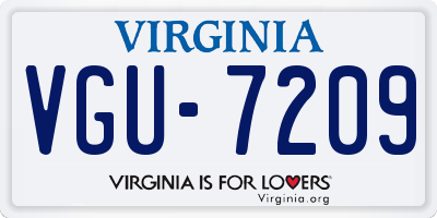 VA license plate VGU7209