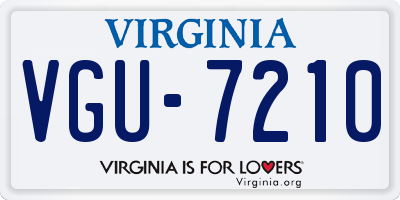 VA license plate VGU7210