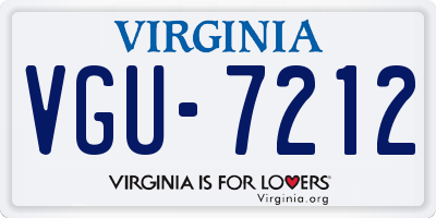 VA license plate VGU7212