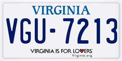 VA license plate VGU7213
