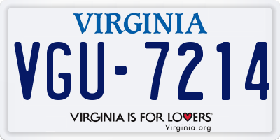 VA license plate VGU7214
