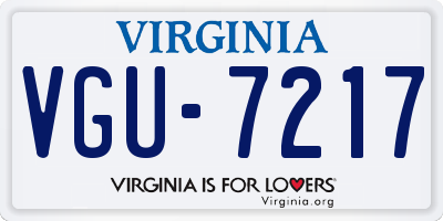 VA license plate VGU7217