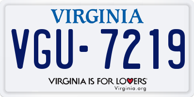 VA license plate VGU7219