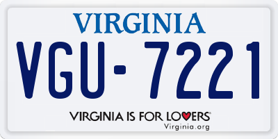 VA license plate VGU7221