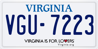 VA license plate VGU7223