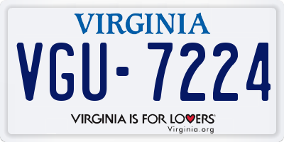 VA license plate VGU7224
