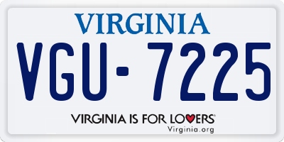 VA license plate VGU7225