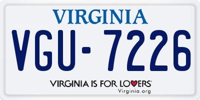VA license plate VGU7226