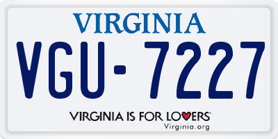 VA license plate VGU7227