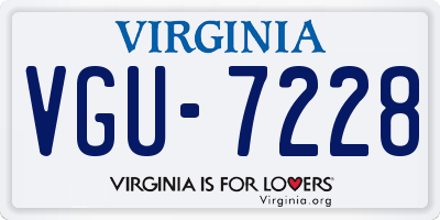 VA license plate VGU7228