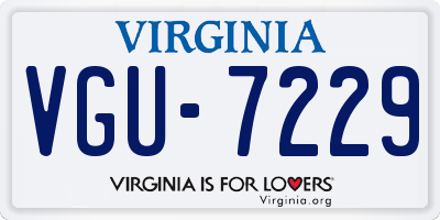 VA license plate VGU7229