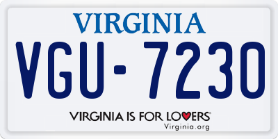 VA license plate VGU7230