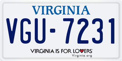 VA license plate VGU7231