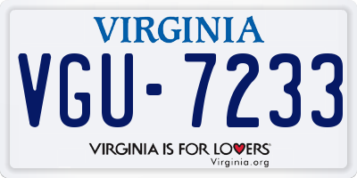 VA license plate VGU7233