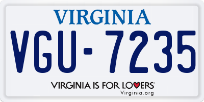 VA license plate VGU7235