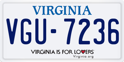 VA license plate VGU7236