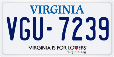 VA license plate VGU7239
