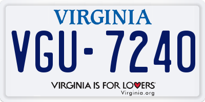 VA license plate VGU7240