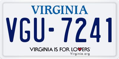 VA license plate VGU7241