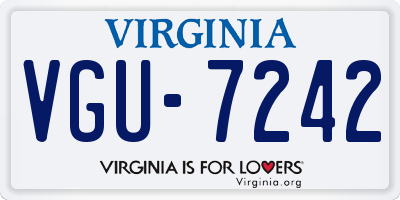 VA license plate VGU7242