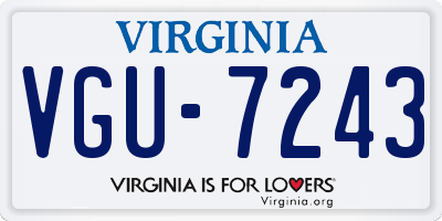 VA license plate VGU7243