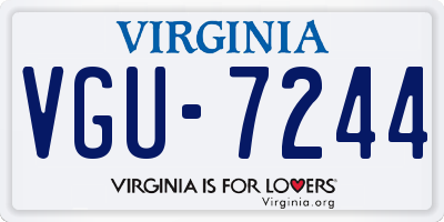 VA license plate VGU7244