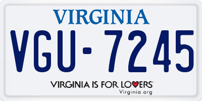 VA license plate VGU7245
