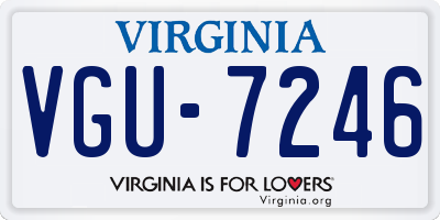VA license plate VGU7246