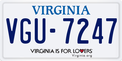 VA license plate VGU7247
