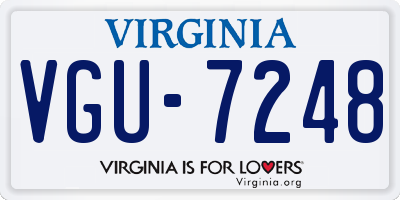 VA license plate VGU7248