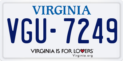 VA license plate VGU7249
