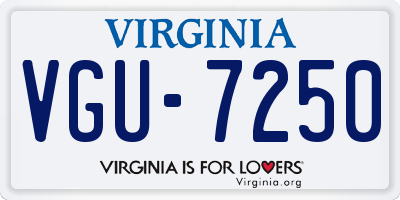 VA license plate VGU7250