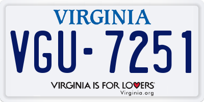 VA license plate VGU7251