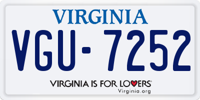 VA license plate VGU7252