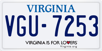 VA license plate VGU7253
