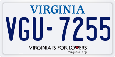VA license plate VGU7255