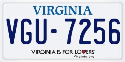 VA license plate VGU7256