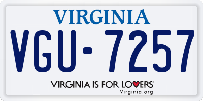 VA license plate VGU7257
