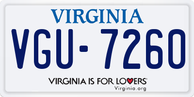 VA license plate VGU7260