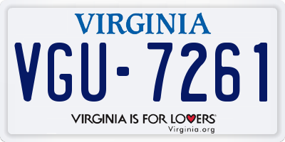VA license plate VGU7261