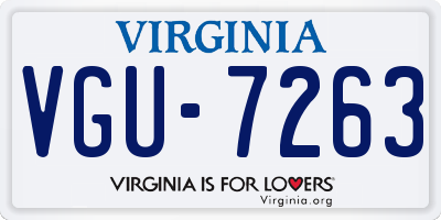 VA license plate VGU7263