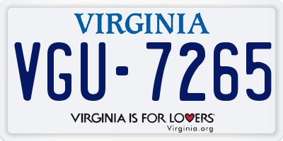 VA license plate VGU7265