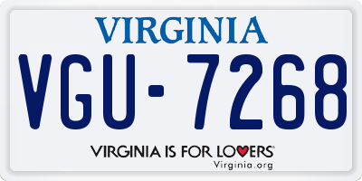 VA license plate VGU7268