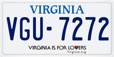 VA license plate VGU7272