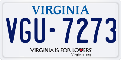VA license plate VGU7273